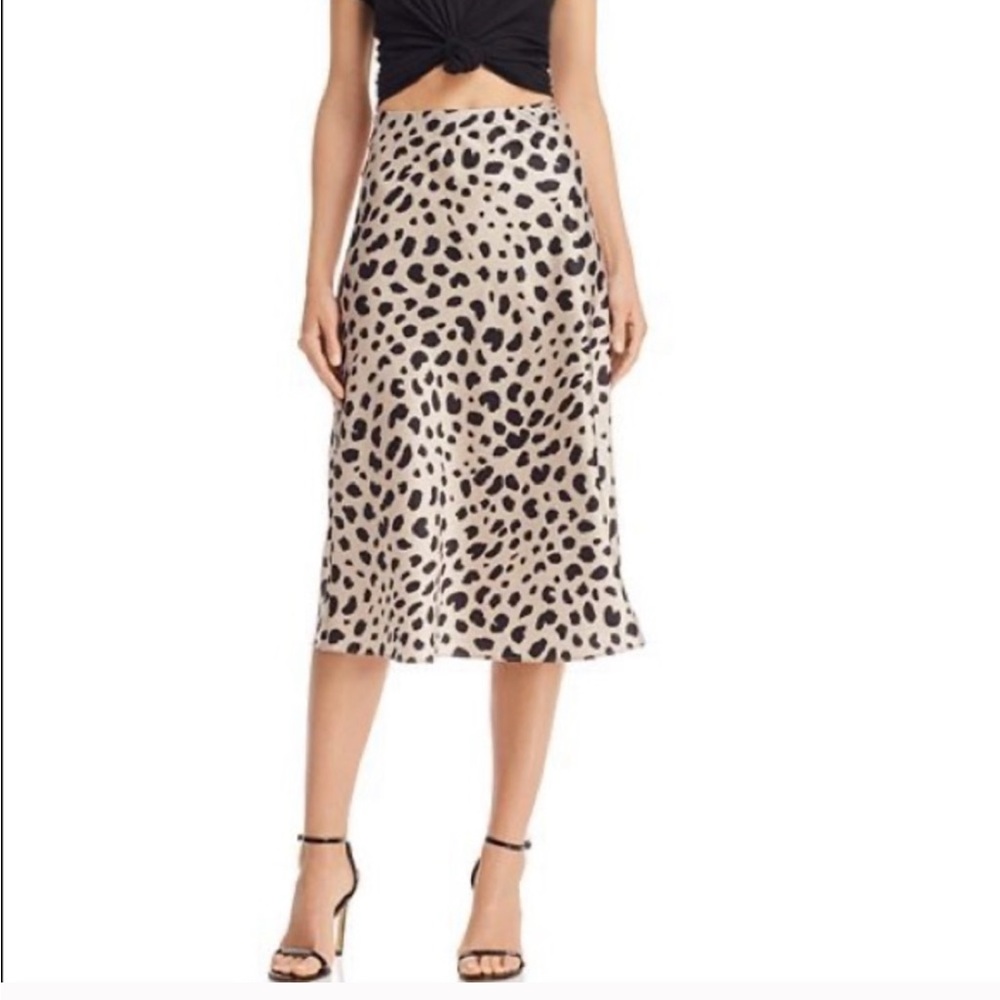 AQUA Animal Print Slip Skirt